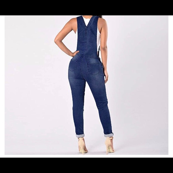 Distressed long Jean overalls small - Picture 13 of 13